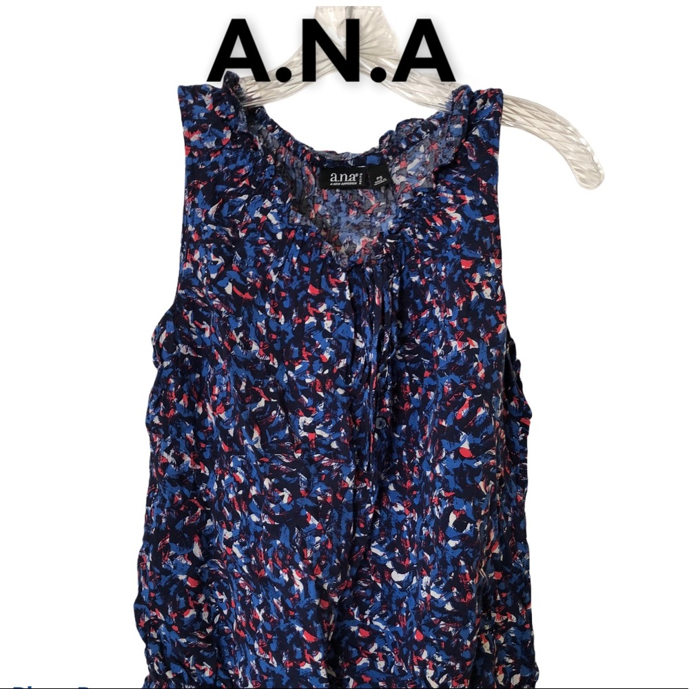 A.N.A. Sleeveless Red White Blue Top SP